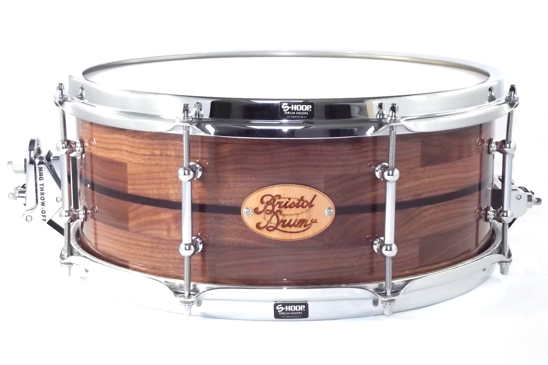 classic walnut snare drum, black walnut snare drum shell, tube lugs, s hoop, dw hardware