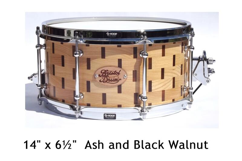 Basket weave black walnut and ash snare